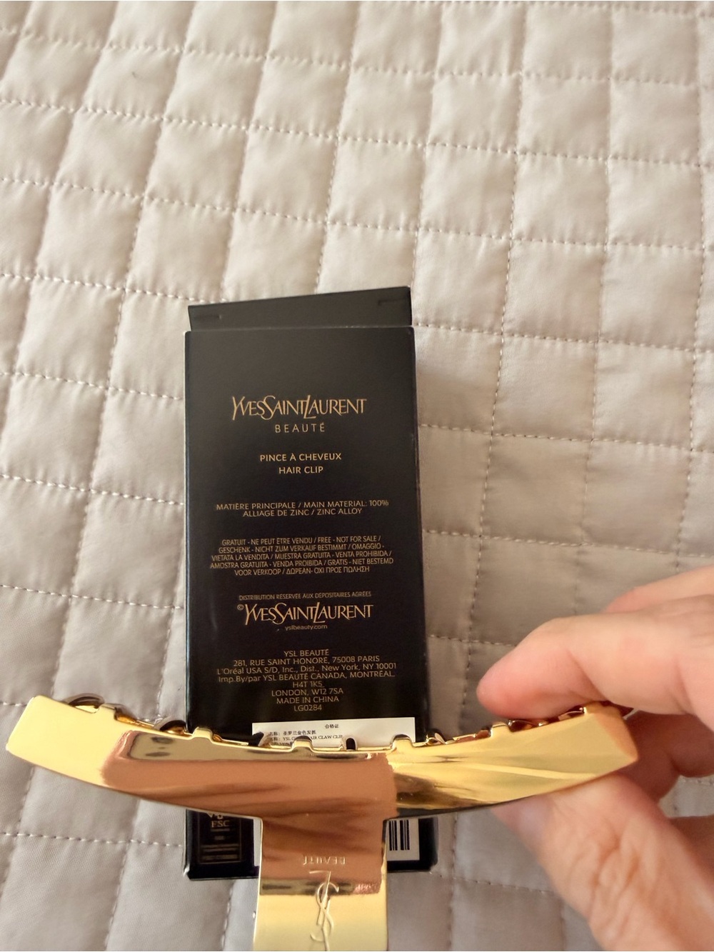 Yves Saint Laurent Gold-Tone Curved Hair Clip - Picture 3 of 4